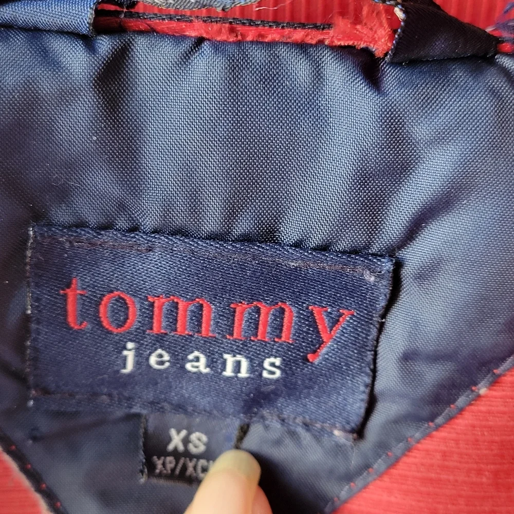 VINTAGE Tommy Hilfiger Tommy 90's/Y2K Red Anorak Jacket Size XS Hooded Zipper - Picture 9 of 16